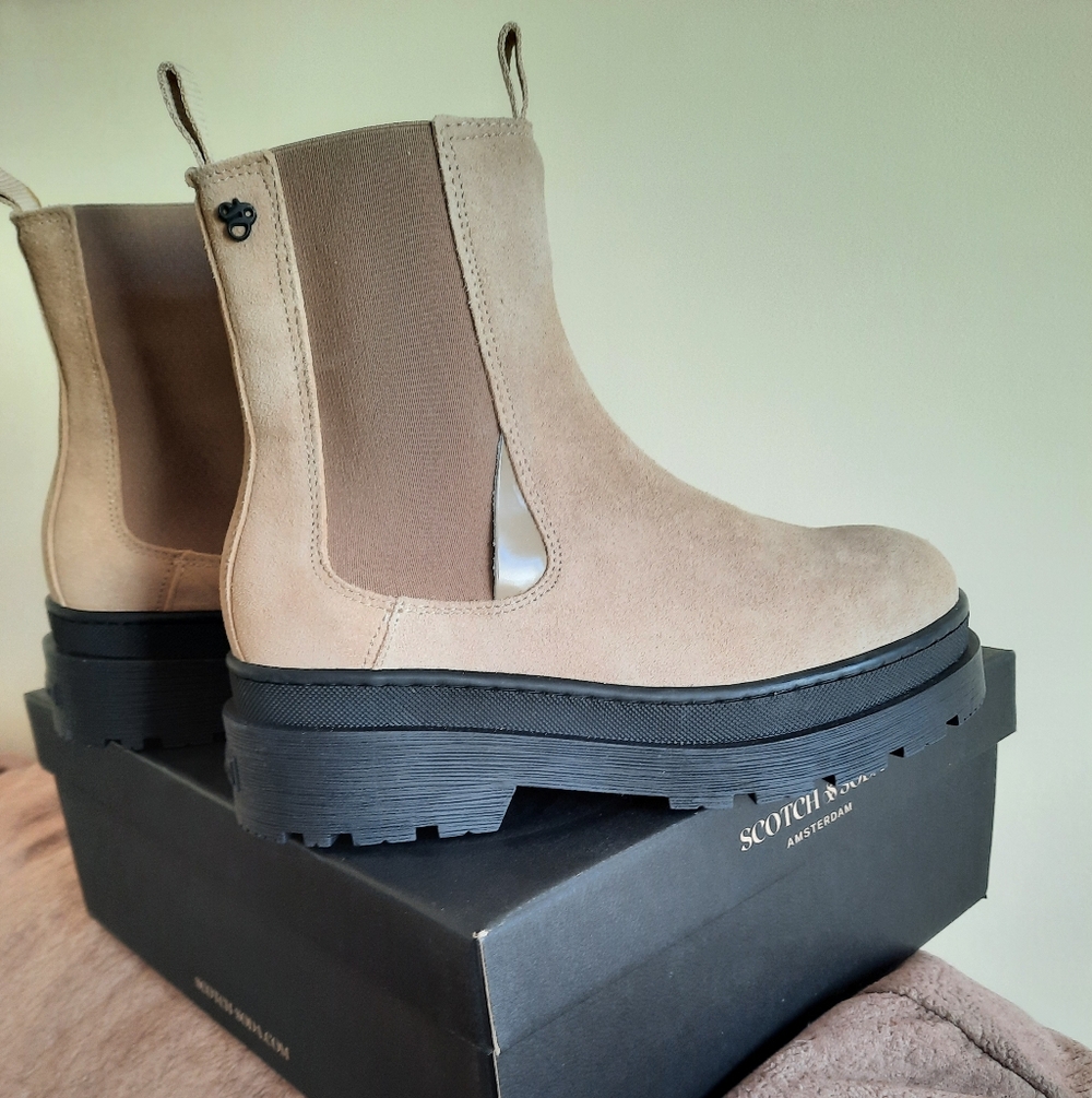 Scotch & Soda Women's Beige Ankle Boots